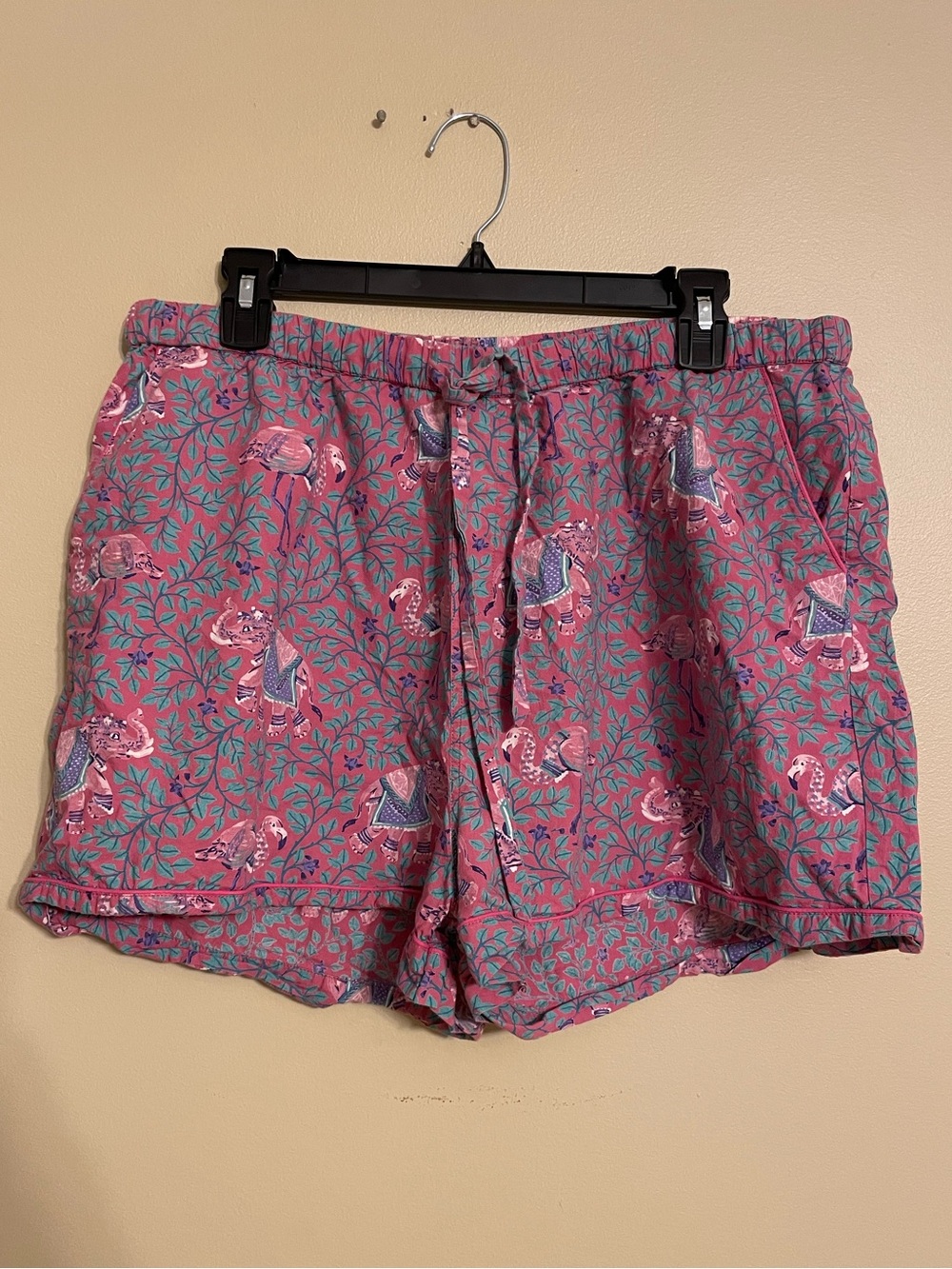 Printfresh elephant flamingo Pajama Shorts Size XL loungewear casual sleep